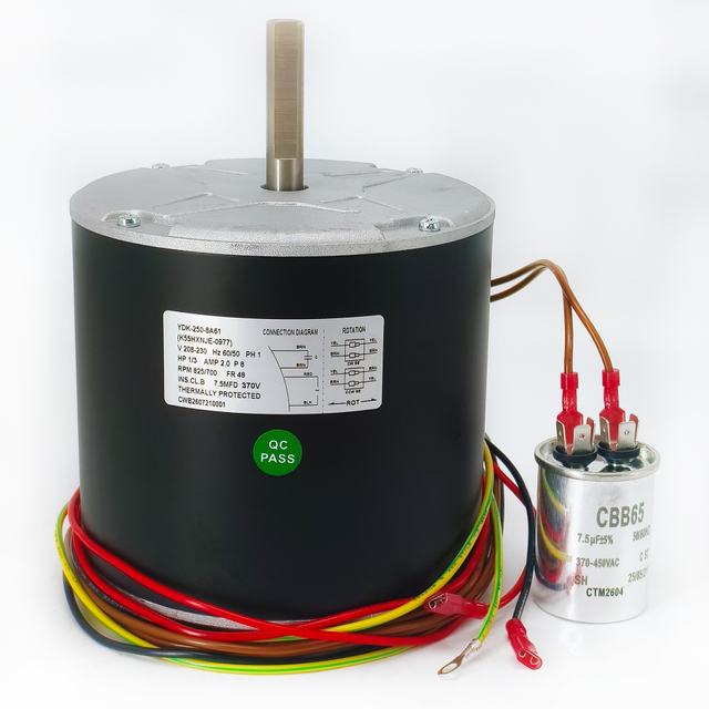 48 Frame Condenser Fan Motor - 1/3HP 208-230V 60/50HZ 825/700RPM - K55HXNJE-0977 Replacement Motor